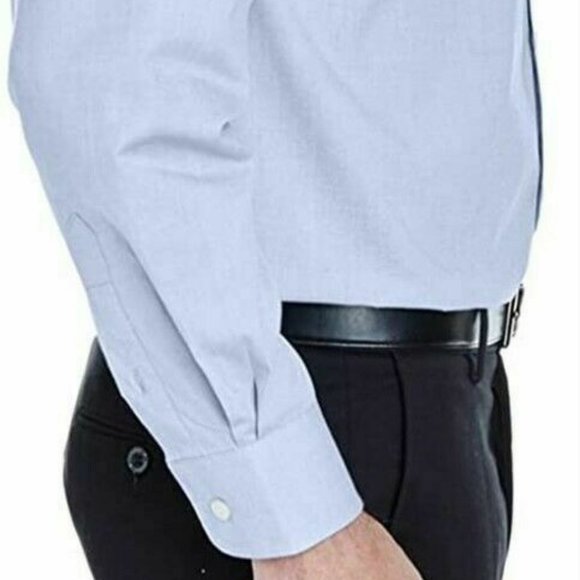 NWT ULTRACLUB PERFORMANCE PINPOINT LONG SLEEVE DRESS SHIRT LARGE LIGHT BLUE - Picture 3 of 9